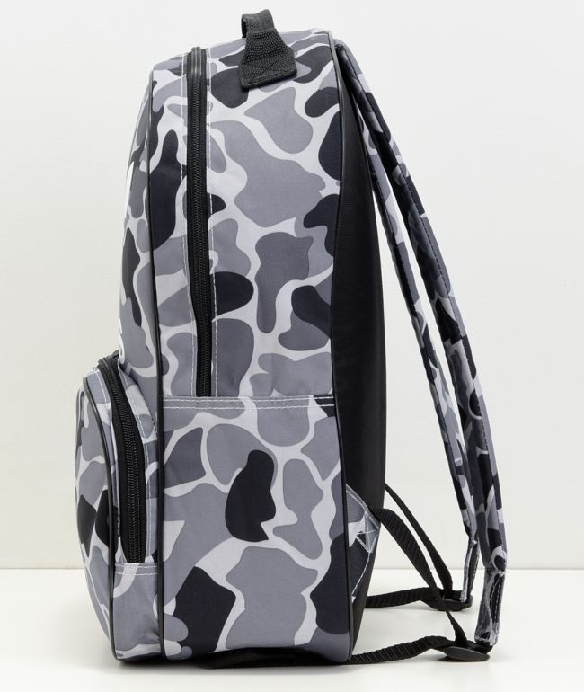 black and white camo backpack